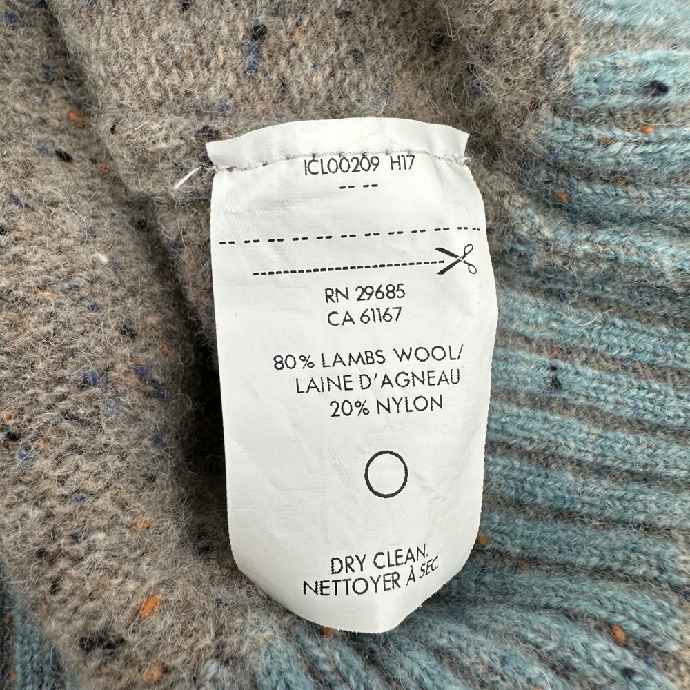 Pendleton Womens Lambswool Blend Striped Turtleneck Sweater Grey Beige Small - Picture 11 of 12